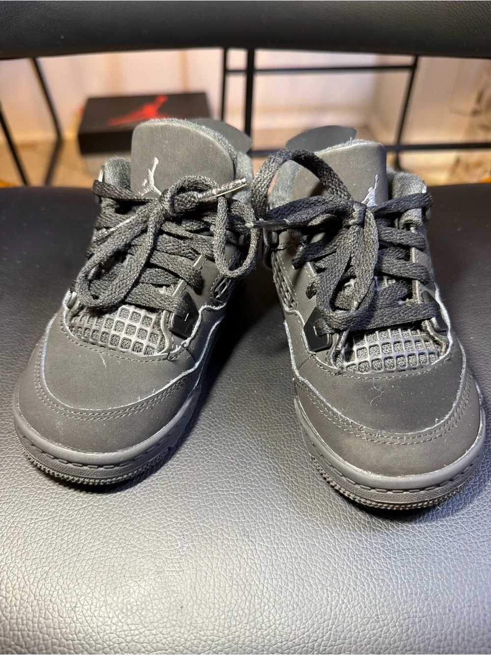 Nike Air Jordan 4 Retro Black IB4387-010 Toddler Kids Size 9C 100% Auth.